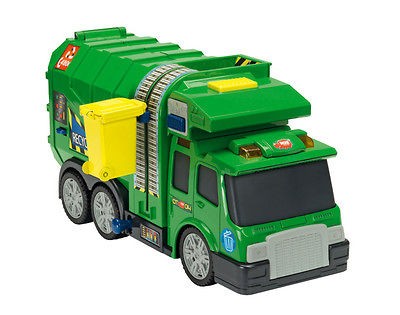 AMEZING DICKIE GARBAGE TOY TRUCK 38.5 cm WITH LIGHT SOUND& FREEWHEEL 