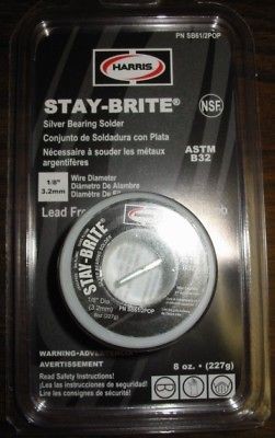 HARRIS STAY BRITE SILVER BEARING SOLDER 1/8 8 ounces