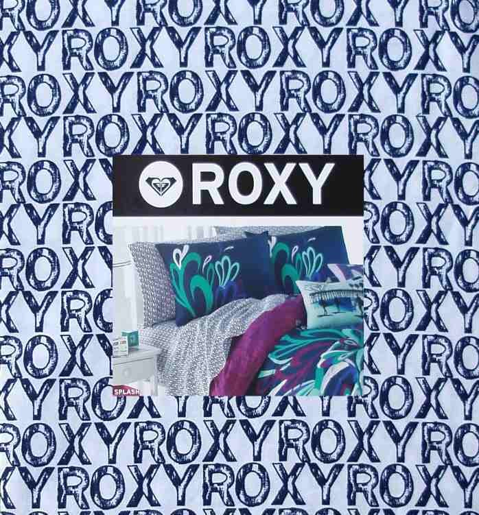   ROXY LOGO SPLASH BLUE WHITE 3PC TWIN XL SHEETS BEDDING SET NEW