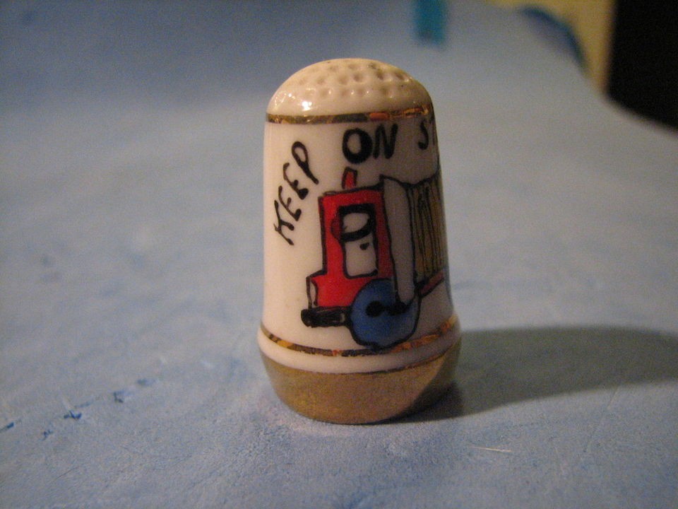   Sewers Thimble Says Keep On Stitchin Pix of Spool Thread Truck