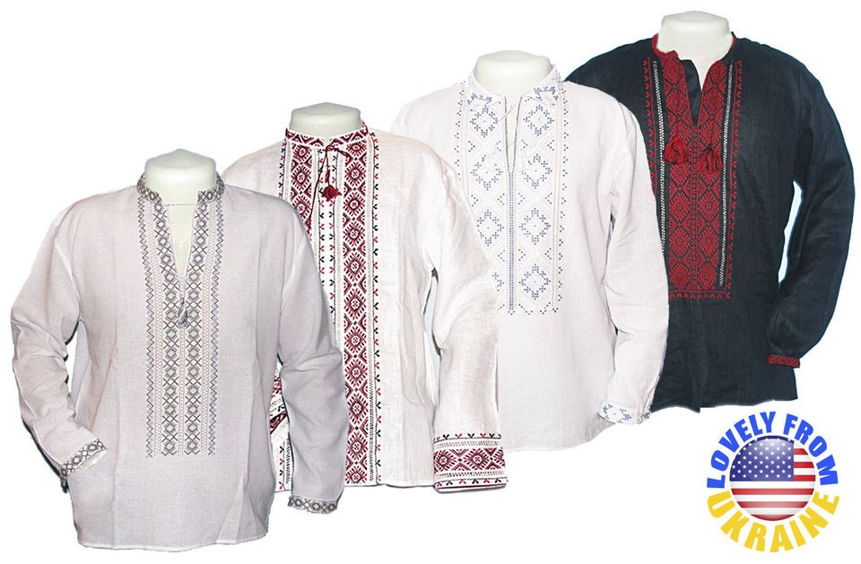   Вишиванка Ukrainian/Ukra​ine Hand Embroidered Men’s Shirt