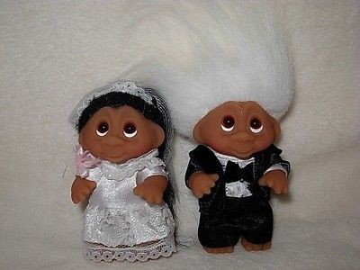 Bride and Groom Set DAM TROLL DOLL 3.5 Troll Kids New