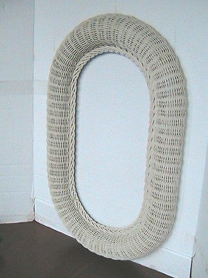 White wickers wall mirror frame 18 W x 29 L