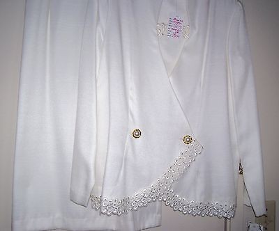   WHITE 2pc DRESS SUIT MOTHER GRANDMOTHER OF BRIDE GROOM CHURCH SUIT