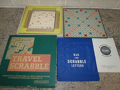 VINTAGE 50/60s TRAVEL SCRABBLEPL​ETE.GOOD CONDITION,WOOD​EN 