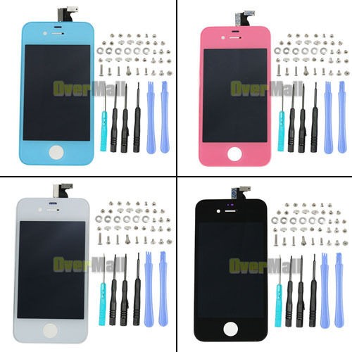   LCD +Touch Screen Glass Digitizer for iPhone 4 LCD AT&T GSM+Screws