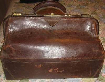 Cinnamon Leather Vintage Dr. MD Housecall Bag Decor Free Ground 