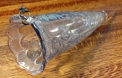   Depression Glass Hanging Wall Pocket Vase, Grapes & Vines Pattern