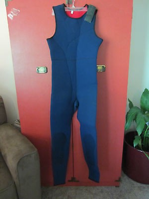 Mens Swimwear Blue Neoprene Full Body Bib   Nice Condition   Size 