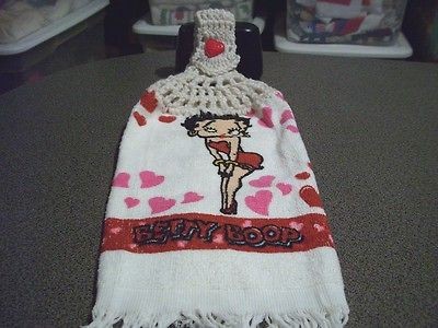 Betty Boop Hearts Crochet Top Kitchen Towel
