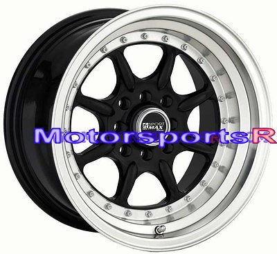   XXR 002 Black Rims Deep Dish Step Lip Wheels 85 Toyota Celica GTS 5MGE