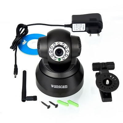 BLACK Wireless IP Webcam Camera Kamera Network Night Vision IR LED 