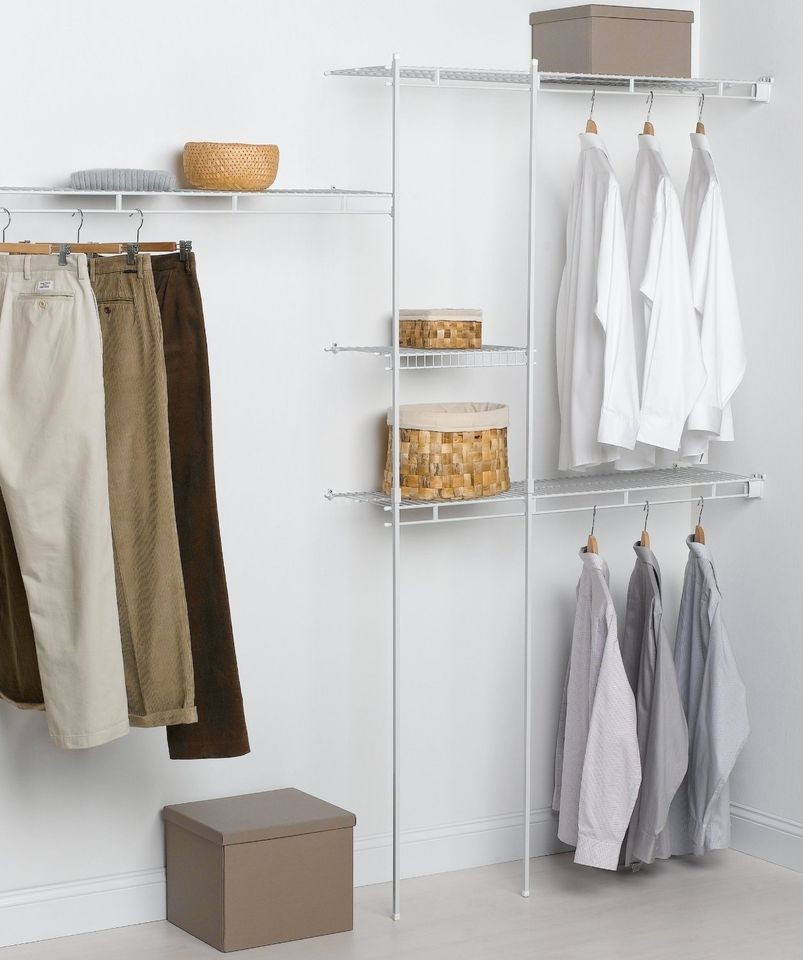 Closetmaid White Economy 5 to 8 Foot Shelf & Rod Closet Organizer Kit