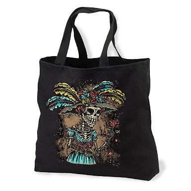 Catrina Fancy Hat Skull Gothic NEW Black Tote Bag FREE SHIP USA Day of 