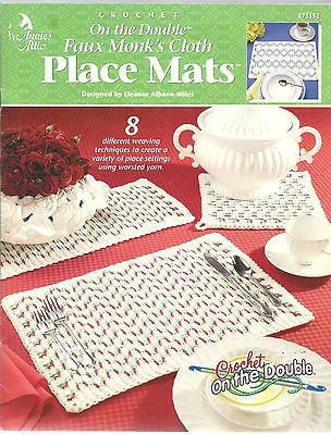   Attic Crochet On the Double Faux Monks Cloth Place Mats,#873152,2001