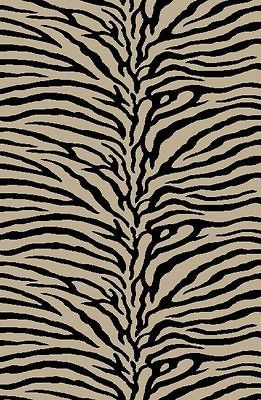 ZEBRA BEIGE STRIPES 5X8 AREA RUG TRANSITIONAL CARPET   ACTUAL 5 x 7