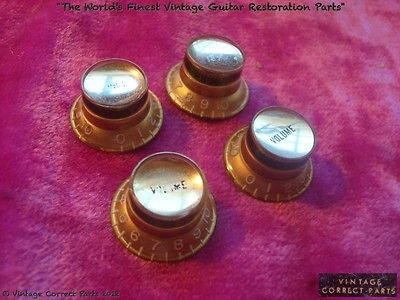 Vintage 1961 Gibson Gold Reflector Knob set Es 335 Es 345 L 5 ES 175 