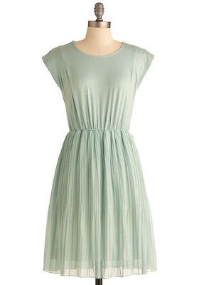 Modcloth   Juniper Your Request Dress green mint casual pleats cap 