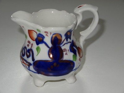 GAUDY WELSH ANTIQUE VICTORIAN OYSTER DESIGN DRESSER JUG