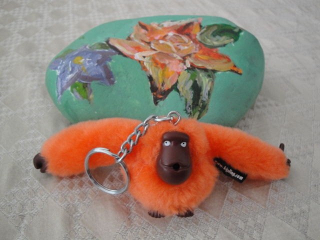 NEW*KIPLING FURRY MONKEY MY NAME IS VERONICA*APE FOR BAG*NEON ORANGE 