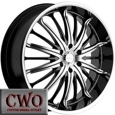 22 Black Akuza Belle Wheels Rims 6x139.7 6 Lug Tahoe Escalade Yukon 