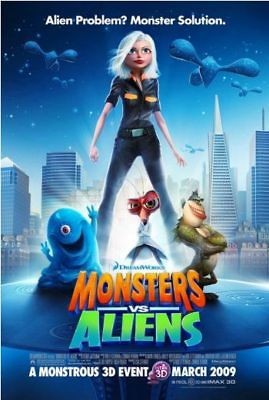 MONSTERS VS ALIENS D/S MOVIE POSTER 27X40   Girl Style