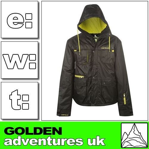 AIRWALK   SKI JACKET / BLACK & LIME ; JACKET = SIZE*