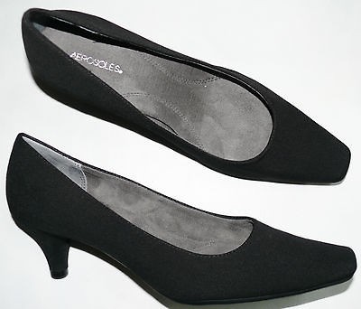 AEROSOLES CHEERFUL SZ 8.5 B BLACK PUMPS HEELS CLASSIC DRESS SHOES