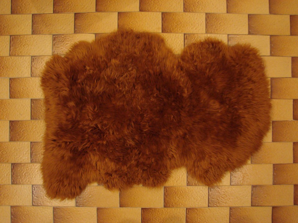   x40 SHEEPSKIN LAMBSKIN SHAG HAIR SHEEP FUR PELT HIDE RUSTIC CABIN RUG