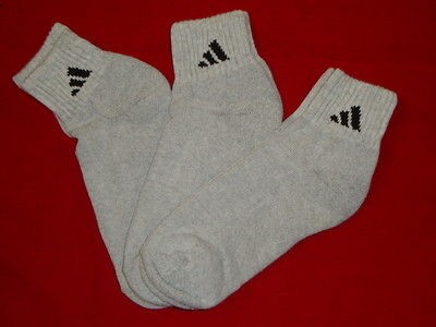 Dz Adidas Grey 1/4 Socks (9 11) (Womens 4 10 & Youth