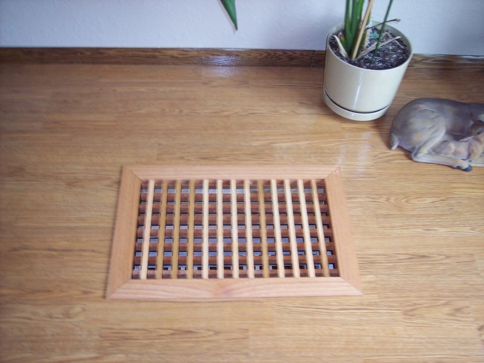   MADE LARGE WOOD FLOOR GRATE WALL REGISTER FLOOR VENT 22 1/4 X 14 1/4