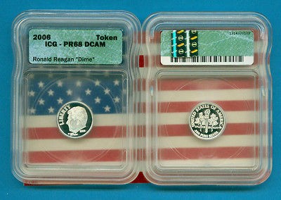   USA   World Silver coins = 2006 Ronald Reagan Silver Dime = (PF68