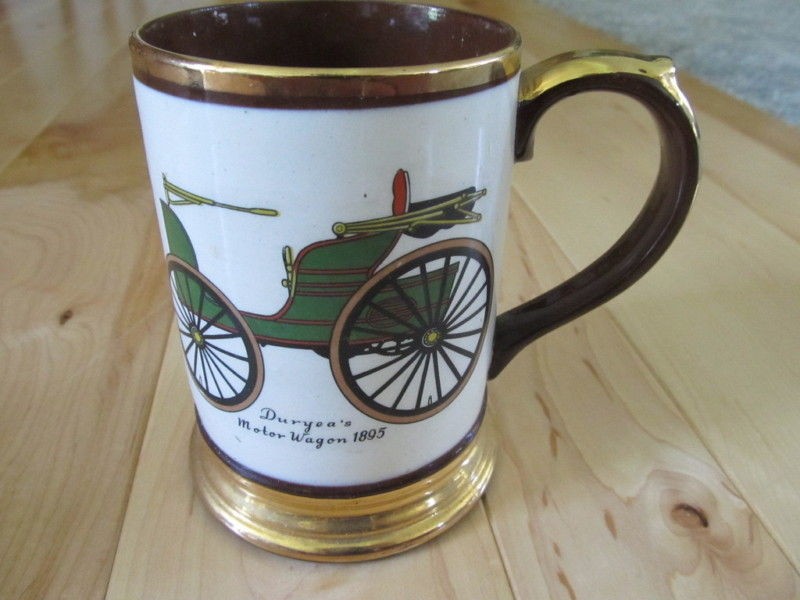 ARTHUR WOOD DURYEAS MOTOR WAGON 1895 ENGLAND STEIN MUG