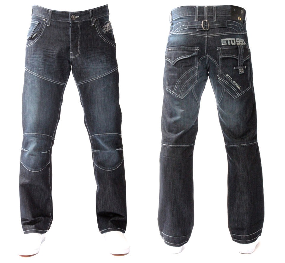 NEW MENS EM107 ETO BRANDED DESIGNER JEANS SIZES 28 40