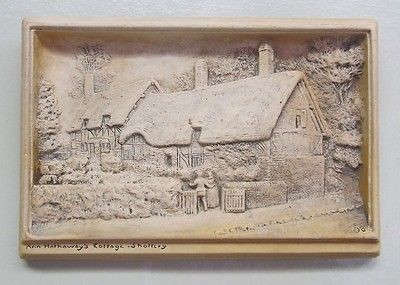 VINTAGE OSBORNE IVOREX WALL PLAQUE ANN HATHAWAYS COTTAGE SHOTTERY