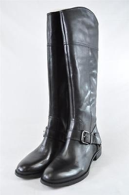 ARTURO CHIANG ALTEA KNEE HIGH BLACK LEATHER BOOT 1/2ZIP INSTEP 