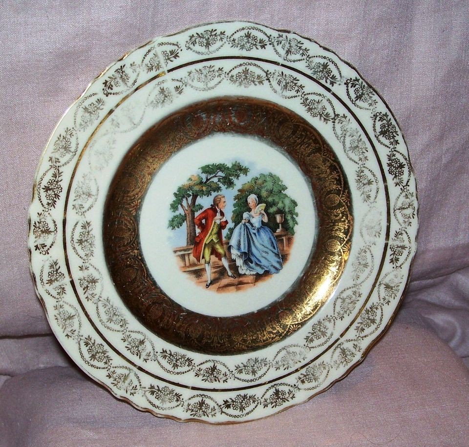 Atlas Fine China 7 1/4 Plate   Warranted 22 Karat Gold