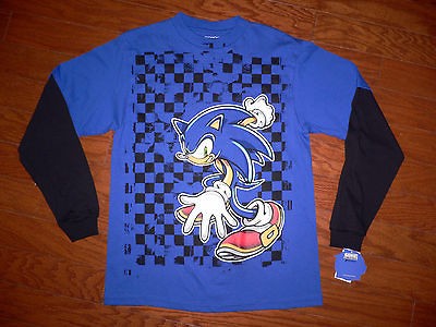 Sonic The Hedgehog Long Sleeve Layered Fall Winter Shirt Boys Youth Lg 