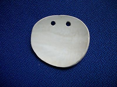 TWO HOLE SHELL GORGET , ANCIENT WHELK SHELL ,NATURAL PATINA