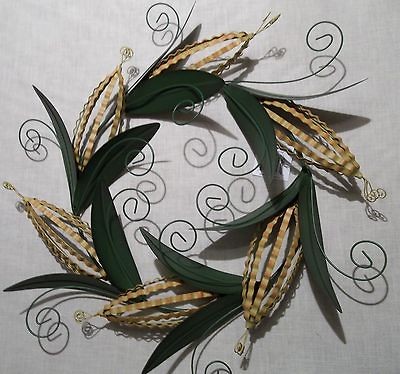 Fall Autumn Thanksgiving Harvest Corn ears metal door wall wreath 