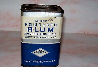 Vintage Saxon Powdered Alum Amonia Alum U.S.P. Cardboard Tin