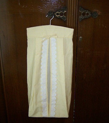  Nursery Hanging Diaper Stacker Storage Yellow White 