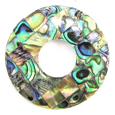 40mm abalone shell donut pendant bead