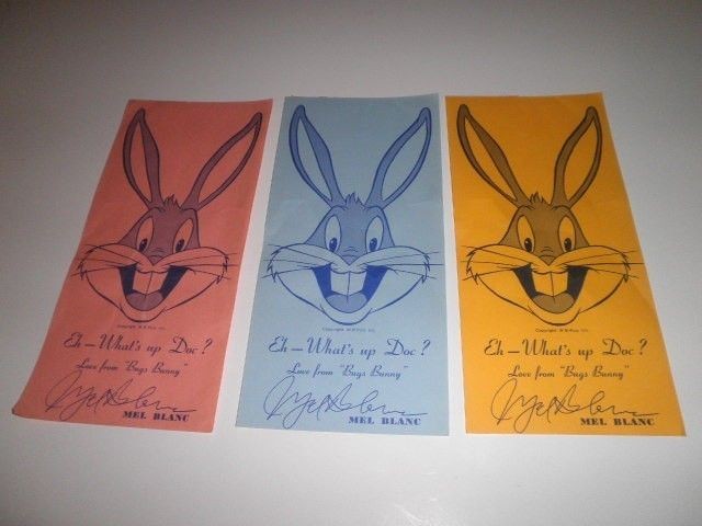 Looney Tunes MEL BLANC Whats Up Doc Bugs Bunny Vintage Memo Slip