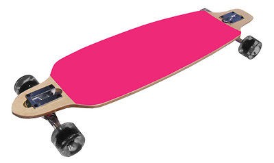 DROP THROUGH LONGBOARD Skateboard THRU   Blue Bottom   PINK GRIPTAPE