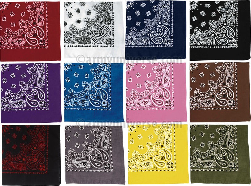 Assorted Military Army Trainmen Paisley Bandanas