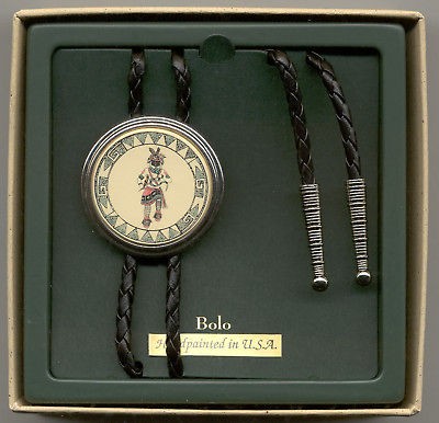 Barlow Bolo Tie / Necklace Kachina Scrimshaw Classic Silver