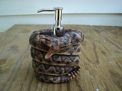 RATTLESNAKE SNAKE SOAP DISPENSER HUNTING DECORATION CABIN RA4592