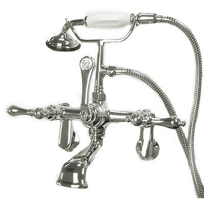 Wall Mount Chrome Clawfoot Bath Tub Faucet Claw Foot Fixture CC52T1