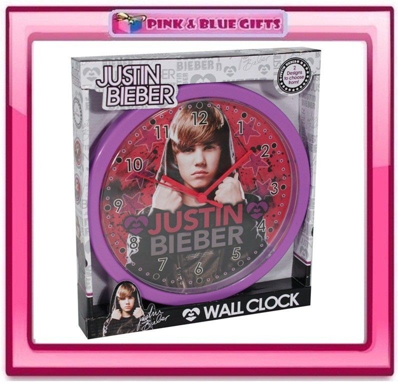   BIEBER OFFICIAL BEDROOM 25cm WALLCLOCK CHILDRENS CLOCK XMAS GIFTS